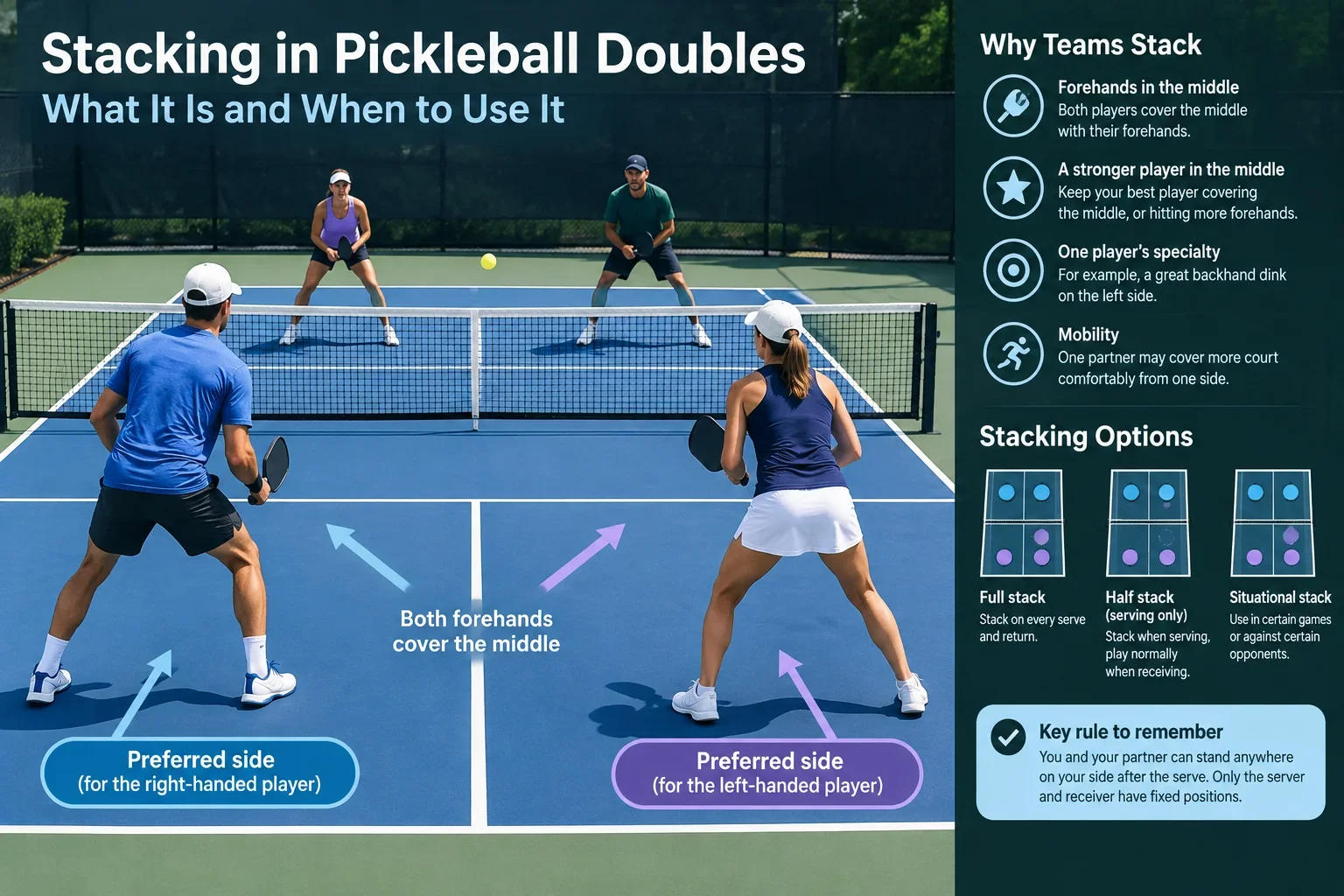 Stacking in Pickleball Doubles: What It Is and When to Use It