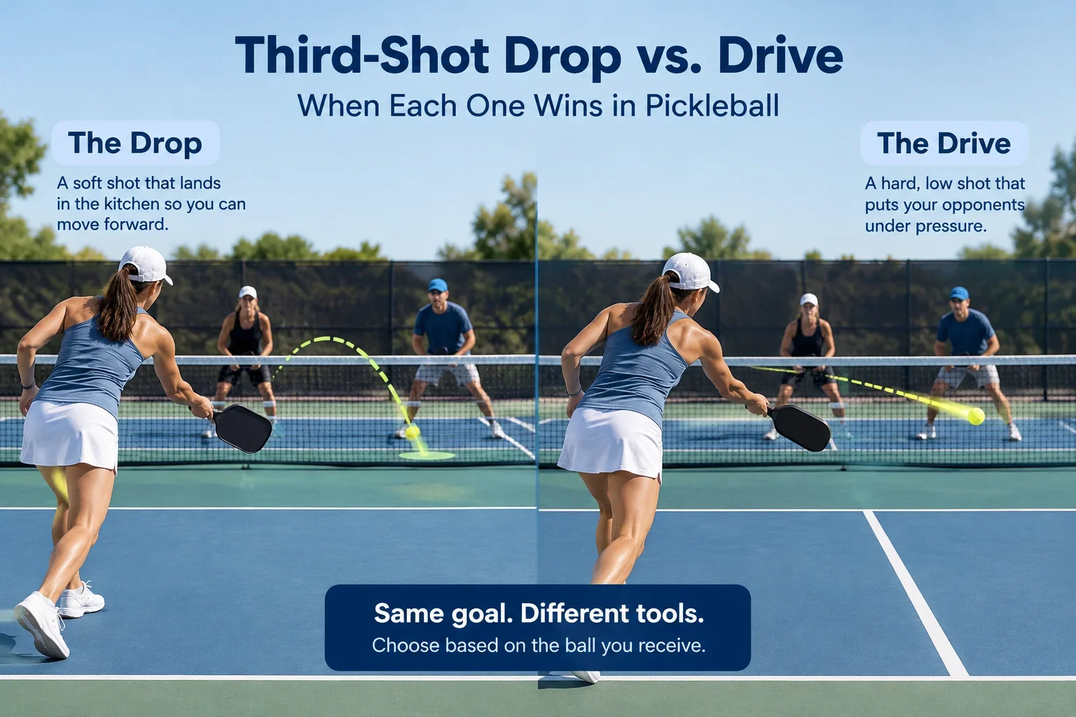 Third-Shot Drop vs. Drive: When Each One Wins in Pickleball